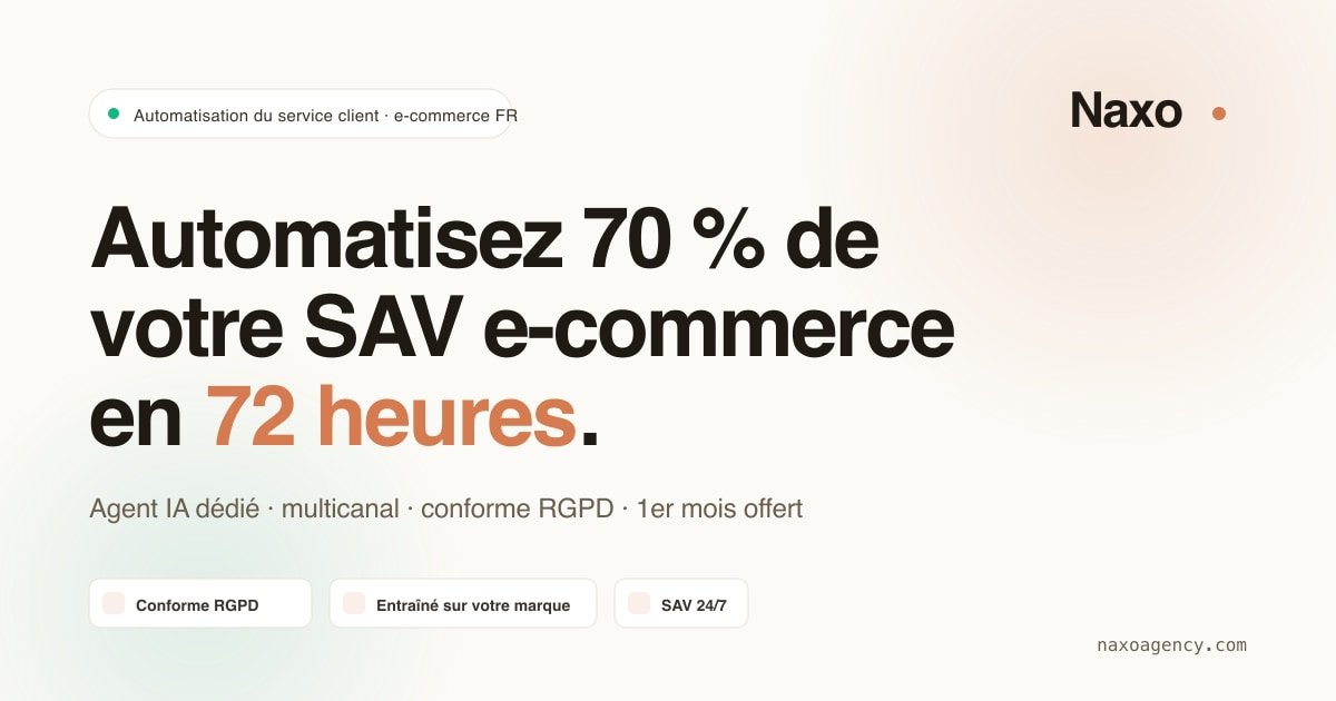 Naxo Script Naxo — Automatisation du service client e-commerce IA · 72h chrono